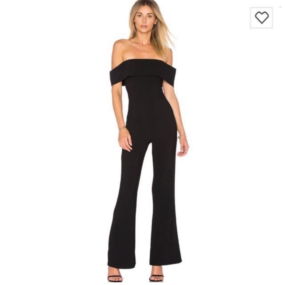 Revolve x By The Way Aubrey Off The Shoulder Black Jumpsuit - Picture 1 of 7